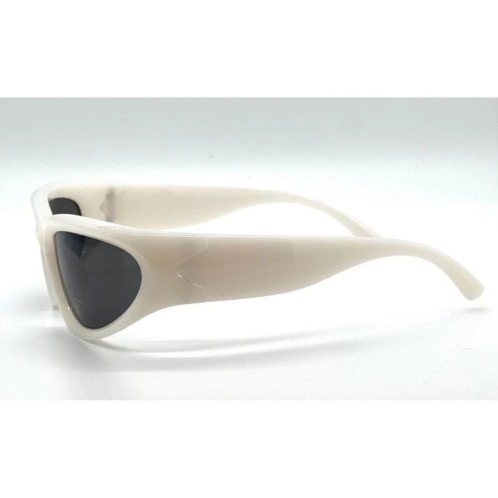 Square Sunglasses White Frame Black‎ Lens 100% UV Protection Street Wear Fishing